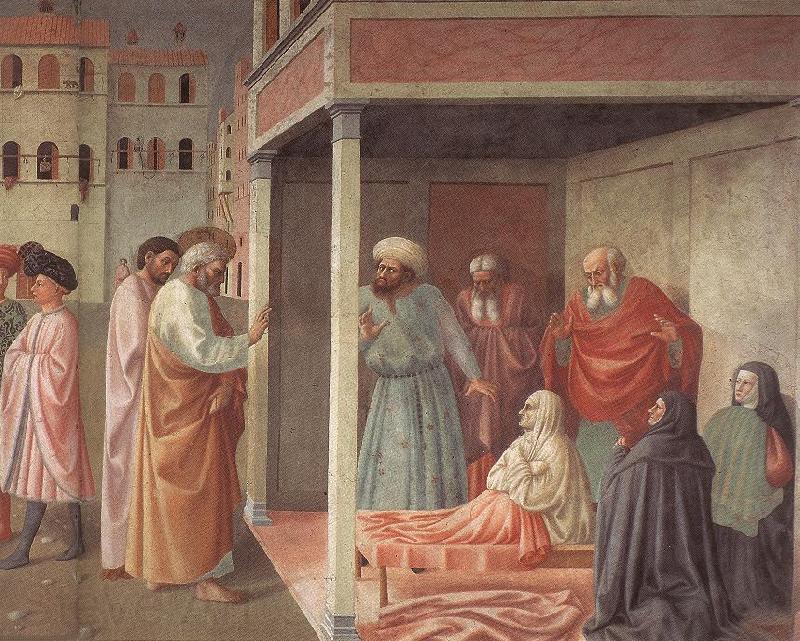 MASOLINO da Panicale Healing of the Cripple and Raising of Tabatha Norge oil painting art